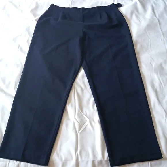 PANTS BY JM COLLECTION DARK BLUE SIZE 14 - Picture 1 of 12